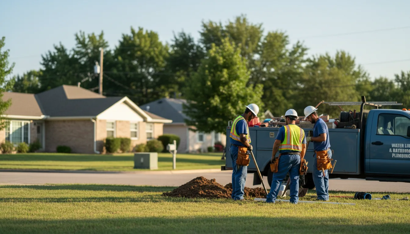 Residential water line and bathroom plumbing service in Farmland, IN